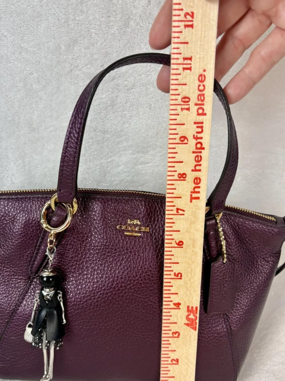 Coach Small Kelsey Satchel in Purple Pebble Leather